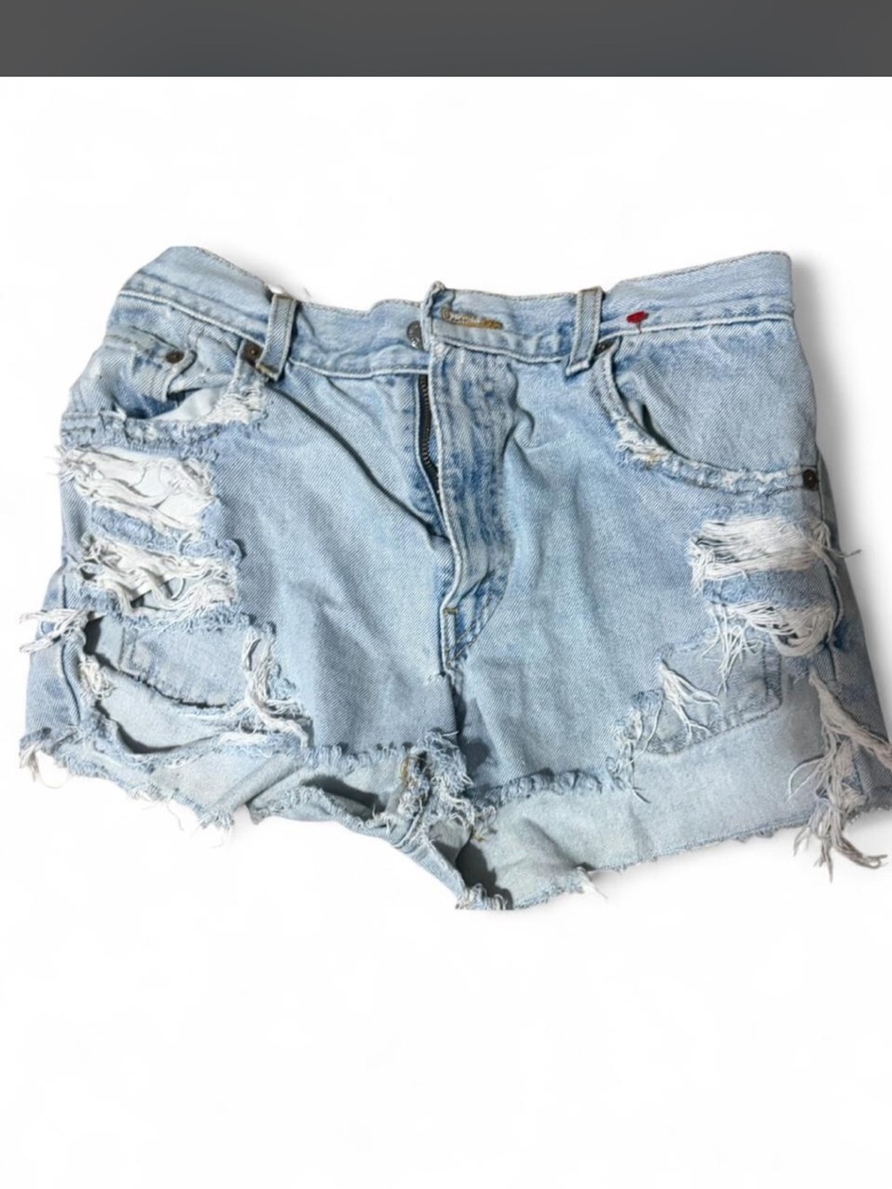 Levi's Light Blue Distressed Denim Cutoff Shorts